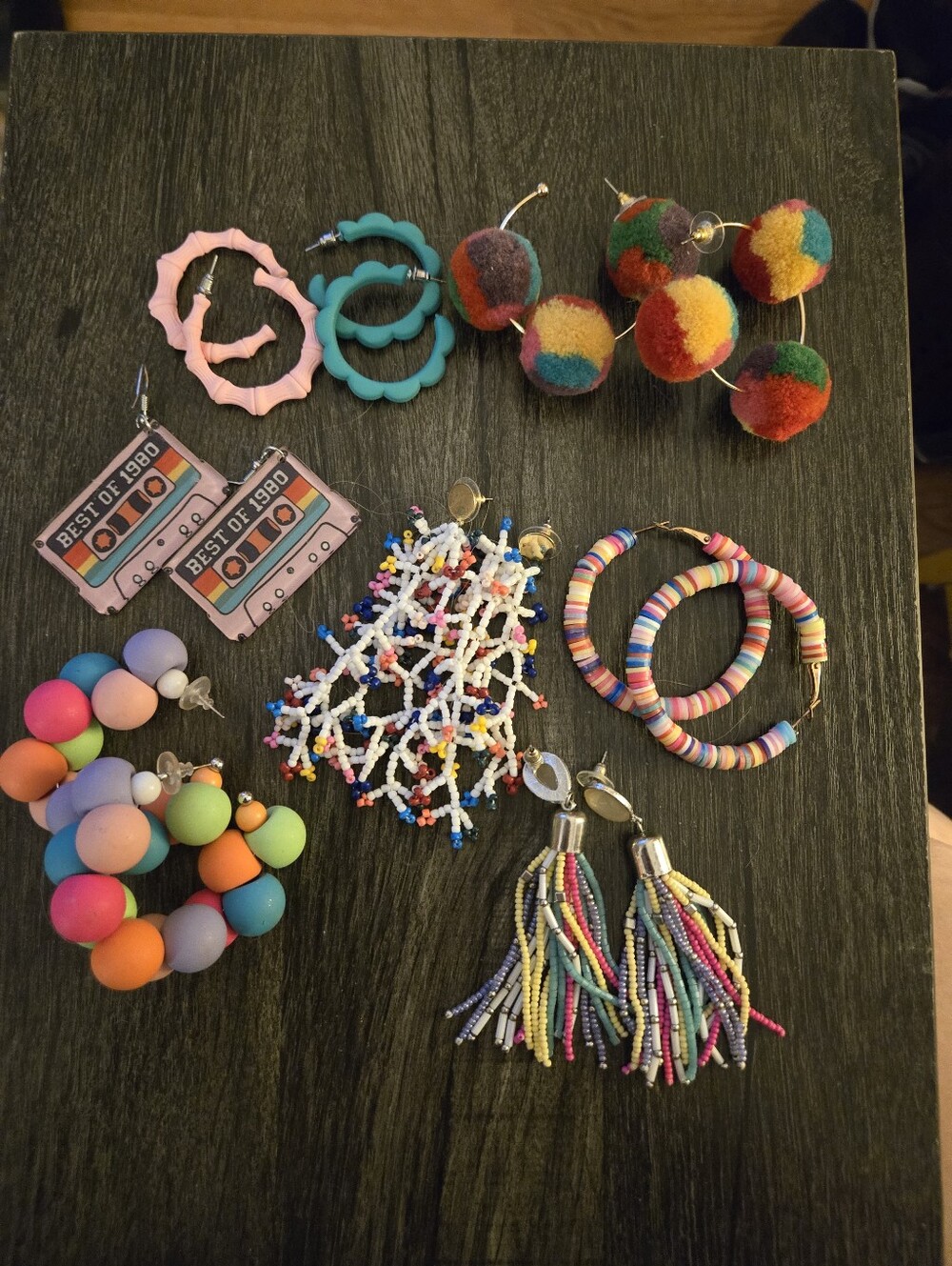 Colorful Beaded Earring Set - Multicolor Colorful Bundle